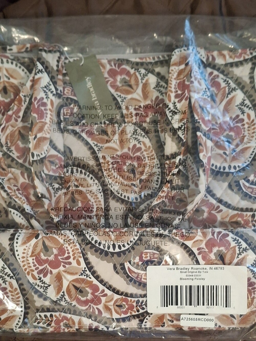 Vera Bradley Quilted Blooming Paisley Tote NWT - Picture 10 of 10
